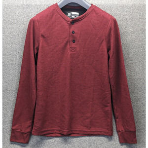 Avalanche Long Sleeve Henley Thermal Tee Waffle Knit Red Size Medium NWT